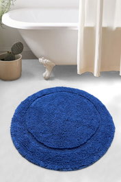 Mijölnir Wolle - 07 Alfombrilla de baño Azul oscuro 90 x 90 cm